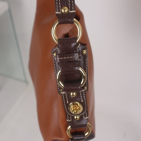 ❄ J. McLaughlin NWOT Brown Pebble Grain Leather Purse Handbag Hobo Satchel - Picture 5 of 10